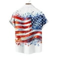 thumbnail image 6 of Elvqul Patriotic Shirts for Men Independence Day Stylish Red Short Sleeve 4th of July Travel T-Shirts Lapel Big and Tall Mens Shirts Button up, 6 of 6
