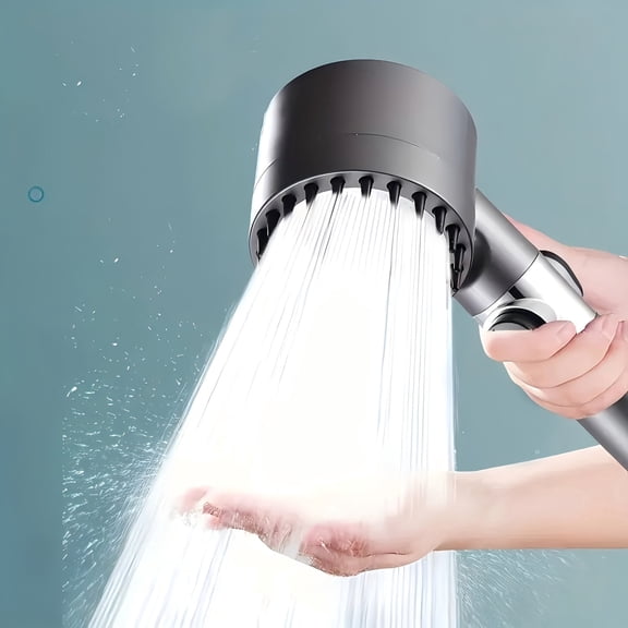 Turbine Boosting High Pressure Shower Nozzle Kit 4pcs, 3-Spray Settings with 6 Water Purification Filters, Wall Mount Design, Complete Set with 68 Inch Long Hose for Bathroom