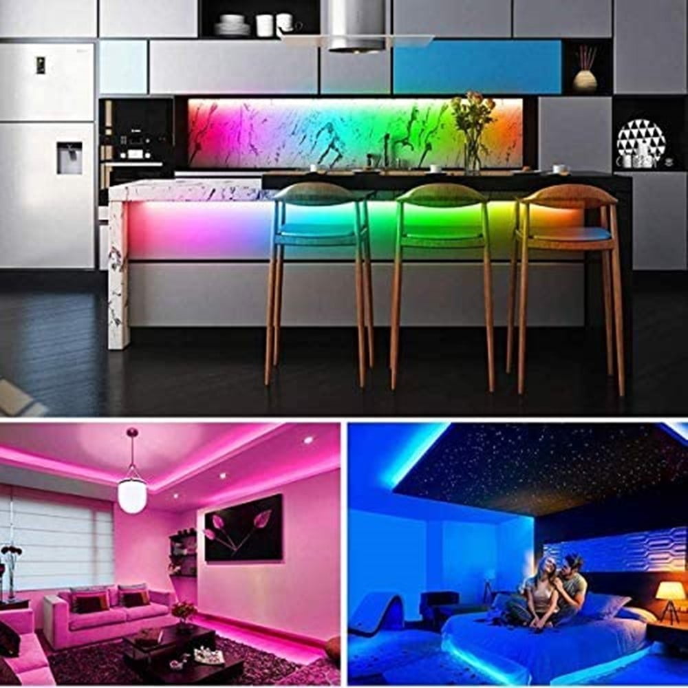 [32.8ft/10m] RGB LED Strip Lights Color Changing Light Strip with Remote, 300LEDs Bright LED Lights, DIY Color Options Tape Lights with Power Adapter for Bedroom Ceiling Under Cabinet