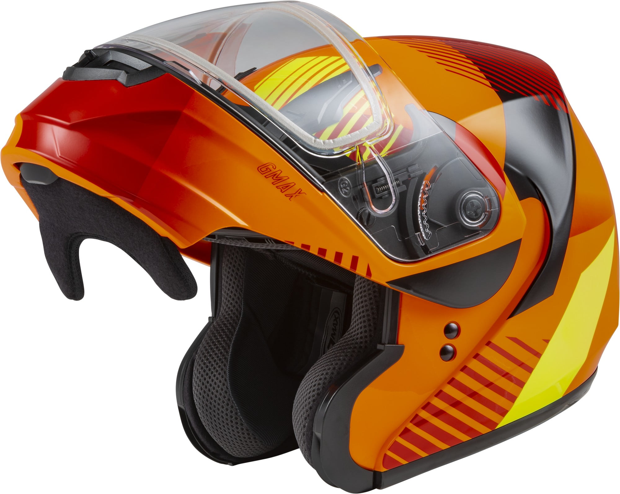 GMAX MD04S Reserve Modular Snow Helmet with Dual Lens Shield Neon Orange-Hi  Vis 3XL (2024)