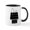White/Black Inside, variant on CafePress - Snoopy On House Black And White - 11 oz Ceramic Mug - Novelty Coffee Tea Cup