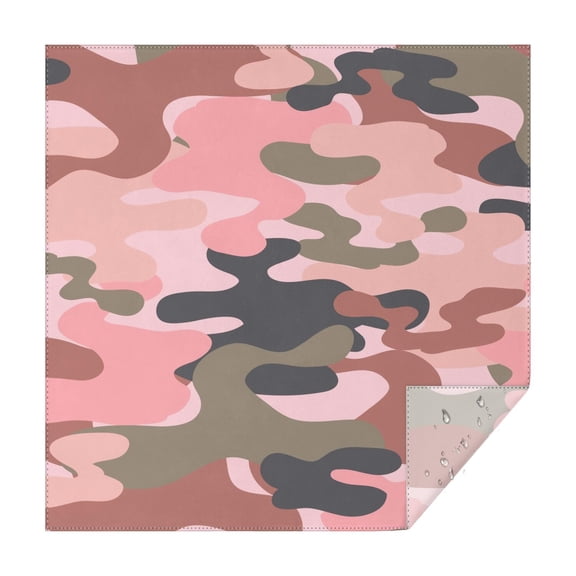 Camouflage Square Tablecloth 42x42in(107x107cm) – Waterproof Polyester Printed Table Cover, Wrinkle Resistant & Washable for Kitchen Dining Picnic Party Decor