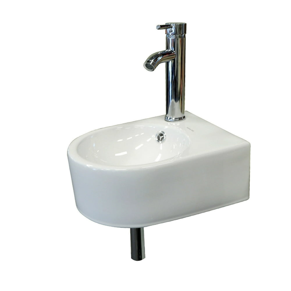 Small Wall Mount Bathroom Sink Ceramic Porcelain Toilet Bowl