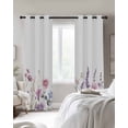 thumbnail image 4 of Spring Flowers Blackout Curtains for Bedroom Living Room Darkening Curtains 54 Inch Long Idyllic Lavender Botanical Blossom Motif Short Curtain for Small Window Treatment Grommet Drapes 42"x54"x2, 4 of 9