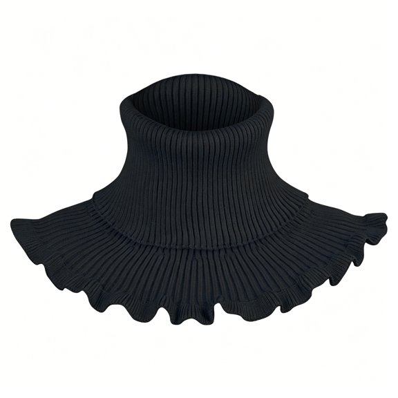 TELOLY 2026 New Shawl for Women Ladies Artificial Knit Collar-Warm Turtleneck-Detachable Turtleneck Satin Head Scarf Silk Hair Wrap for Sleeping (Black, One Size)