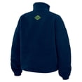 thumbnail image 3 of Women's WEAR by Erin Andrews College Navy Seattle Seahawks Polar Fleece Half-Zip Jacket, 3 of 5