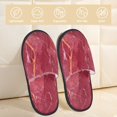 thumbnail image 2 of Fotbe Abstract Red Marble Pantuflas Peludas para Mujer con Estampado, Zapatillas de Peluche, Zapatos de Invierno para Casa, Uso Interior y Exterior-Medium, 2 of 8