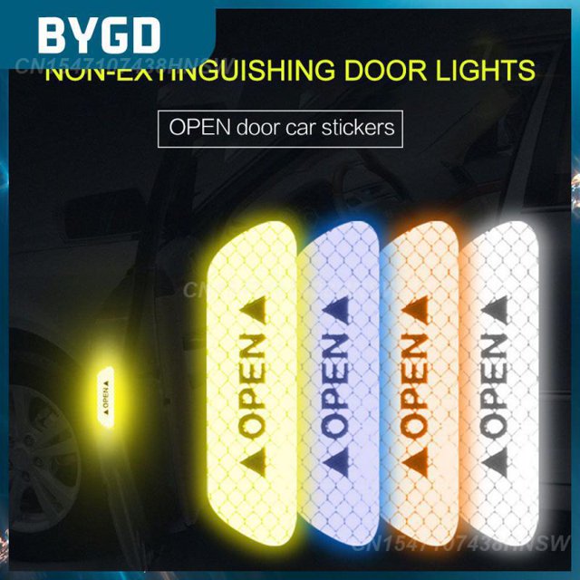 Anti-collision Anti-collision Stickers Car Open Reflective Tape Reflective Warning Safe 4 Pcs Reflective Warning StickersyellowRussian Federation He Qiyong unisex