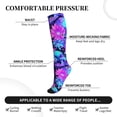 thumbnail image 3 of Lsque Flower Happy Skull Pattern Sport Compression Socks for Men & Women 15-20 mmHg Knee High Nurse Pregnant Running Medical and Travel Athletic, 3 of 6