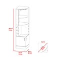 thumbnail image 3 of Corner Cabinet, Wine Corner Hutch with Doors and Shelves, Tall Corner Storage Cabinet for Living Room, Kitchen, Space Saving, Gray, 3 of 7