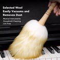 thumbnail image 2 of Lambswool Duster, Lightweight Soft Wool Brush Duster with Wooden Handle, Multifunctional Soft Fluffy Wool Duster Cleaning Tool for Home Musical Instrument Blinds Table Piano, 2 of 8