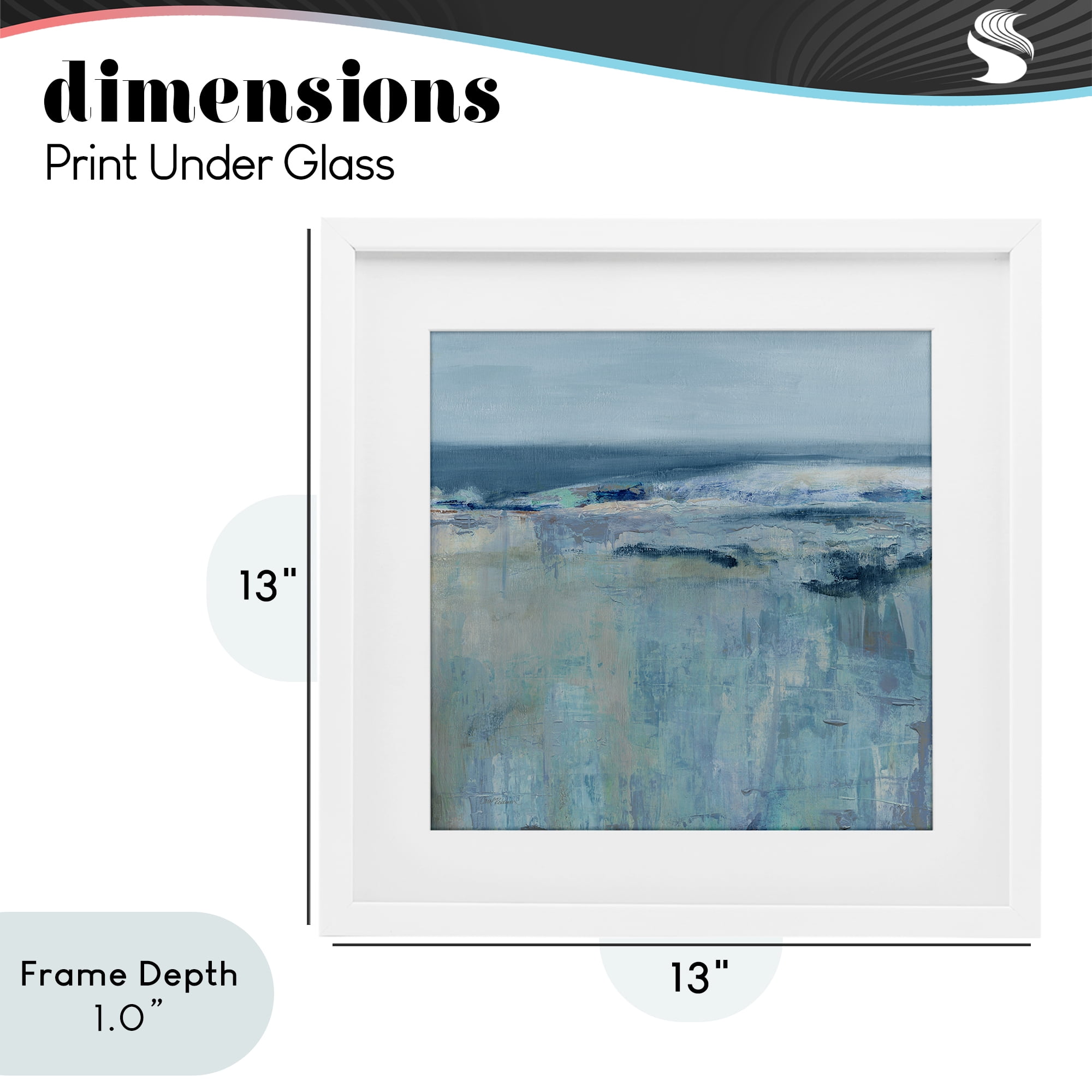 Stupell Industries Serene Abstract Pastel Seascape White Framed Print Under Glass, design by Carol Robinson