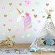 thumbnail image 2 of Lindo dibujos animados unicornio estrella corazón pegatinas de pared papel tapiz DIY vinilo, 2 of 5