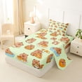 thumbnail image 2 of Erosebridal Capybara Animals Twin Sheet Sets for Kid, Cute Cartoon Bedding, Green, 3 Pieces, 2 of 5