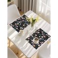 thumbnail image 5 of Spring Floral Placemats Set of 4, Elegant Pastoral Flowers Butterflies Black Placemats for Dining Table, Place Mats for Kitchen Tabletop, Waterproof Wipeable Dining Table Mats Set, 5 of 9