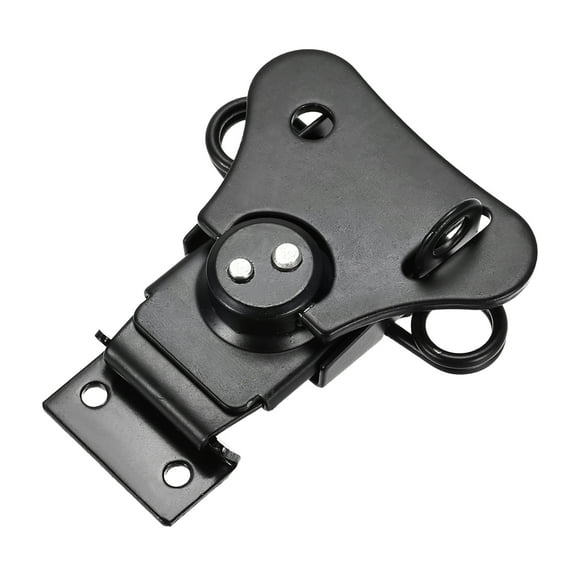 2.56" Iron Spring Loaded Butterfly Twist Latch Keeper Toggle Clamp with Keyhole (Black)