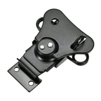 2.56" Iron Spring Loaded Butterfly Twist Latch Keeper Toggle Clamp with Keyhole (Black)