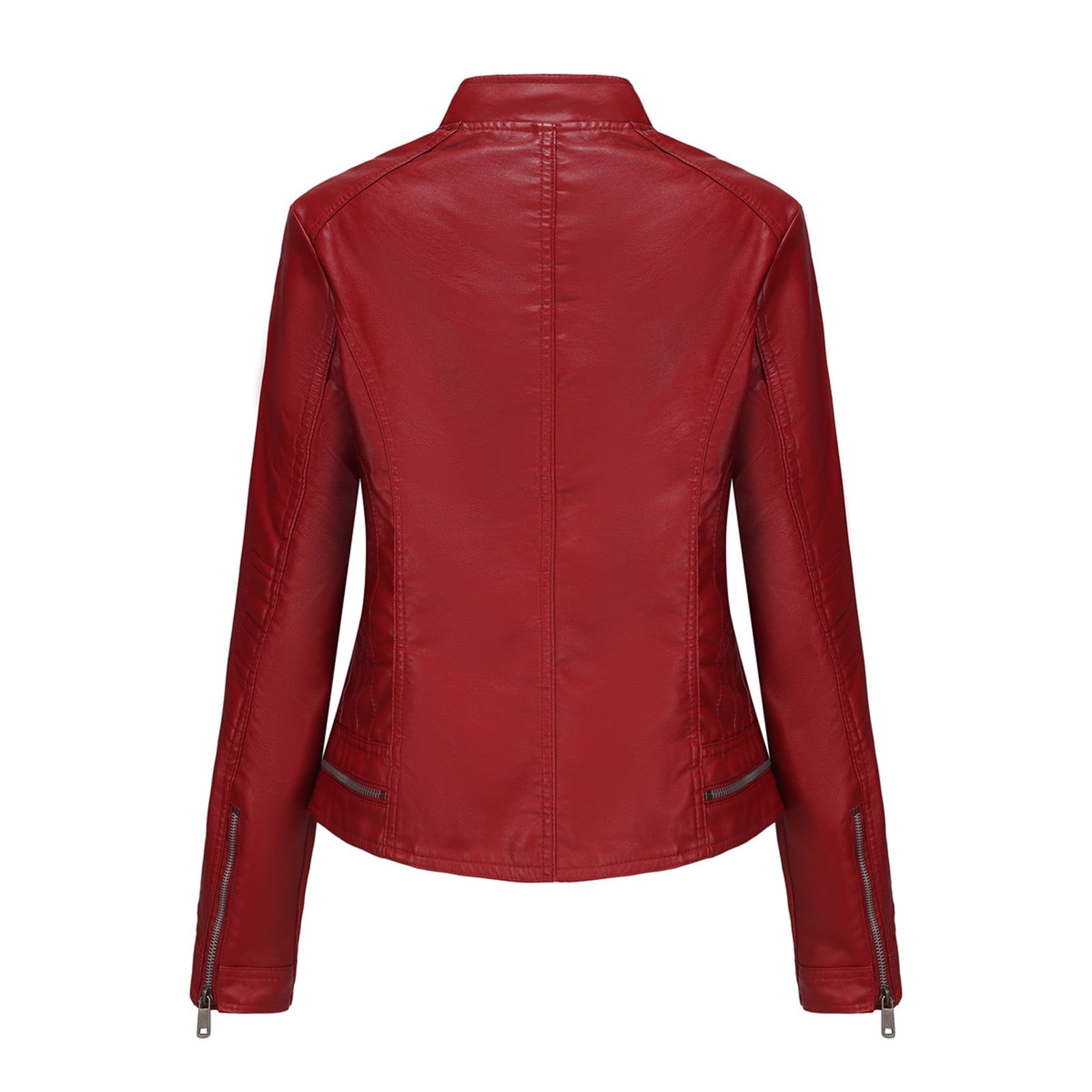 Leather Jacket Women 2024 Fall Women's Faux Leather Blazer Jacket Vegan Leather Coat for Women Relaxed-fit Bomber Jacket Women Outerwear Jackets & Coats