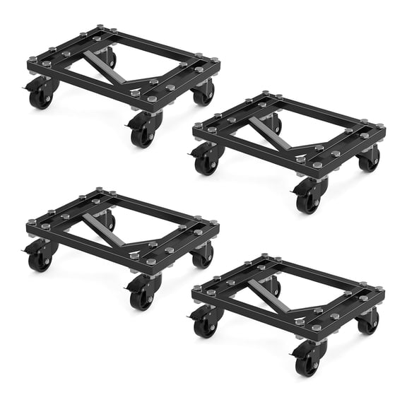 Mescukay Car Dolly Set of 4, 6000 LBS Capacity, Heavy Duty Wheel Dollies with Lockable Swivel Casters, Tire Skates Vehicle Movers for Auto Shop Garage, Black