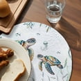 thumbnail image 3 of Coastal Turtle Round 15 Inch Placemats Set of 2, Ocean Starfish Coral Nautical Octopus HeatResistant Non Slip Place Mats for Dining Table, Wipeable Braided Kitchen Table Mats for Housewarming, 3 of 9