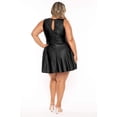 thumbnail image 5 of Plus Size Vixen Faux Leather Flare Dress - Black, 5 of 6