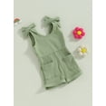 thumbnail image 2 of Toddler Baby Girl Sleeveless Romper Solid Jumpsuit Shorts Overalls Ribbed Bodysuit One-Piece Outfit Summer Clothes, 2 of 7