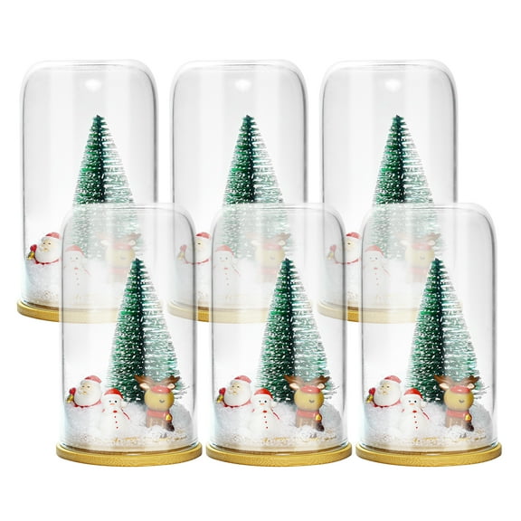 Christmas glass Snow Globes kit for Kids DIY Customizable Christmas Decorations for Home glass snow globe jar Santa Claus Snowman Christmas Tree Artificial Snow Reindeer 6 pack