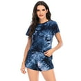 thumbnail image 2 of Women's Tie-dye Pajamas Set Short Sleeve Tops with Shorts Loungewear Casual Comfy Cute 2 Piece PJ Sets Nightshirt for Mother's Day Birthday Gift S-XXL, 2 of 8