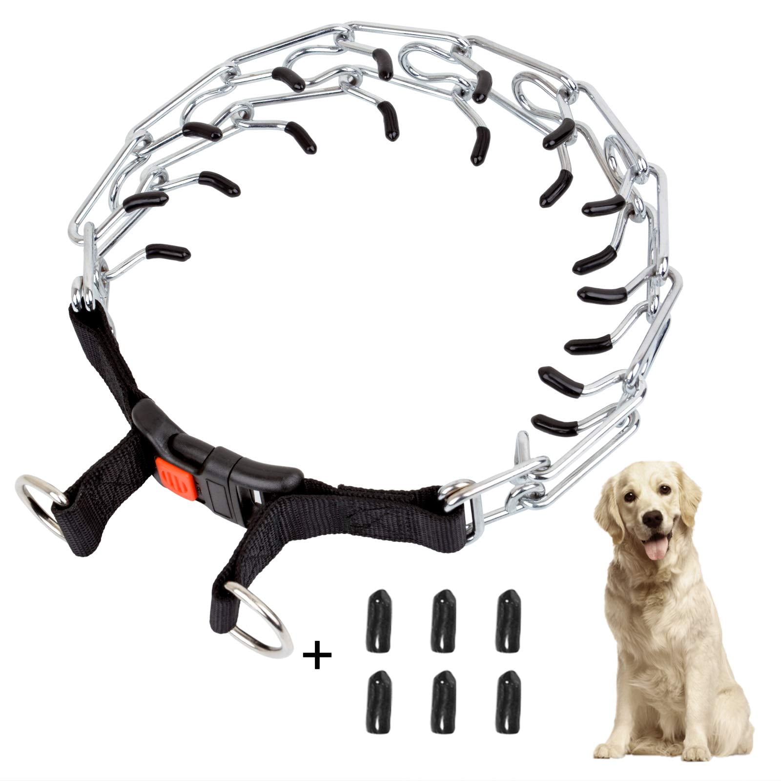 Wiotar Dog Prong Collar, Dog Choke Pinch Training Collar, Adjustable