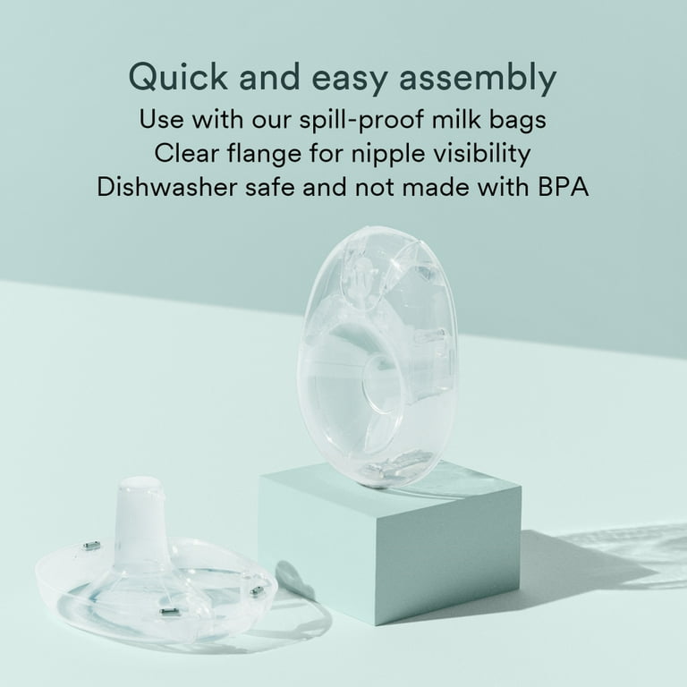 Willow 3.0 Pump Breast Pump Flanges, 2-Pack, Breast Shield & Nipple  Visibility for Hands-Free Breast Feeding