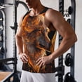 thumbnail image 5 of KLL Gold Flame Pattern Wolf Print Men's Muscle Gym Workout Stringer Tank Tops Bodybuilding Fitness T-Shirts Tank Tops Men-XX-Large, 5 of 7