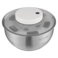 thumbnail image 5 of Round Stainless Steel Electric Salad Spinner Countertop Fruit Vegetable Washer Dryer Vegetable Dehydrator W/Bowl & Colander Lettuce Spinner for Draining Dehydrating Storing Vegetables, 5.12*6.30'', 5 of 15