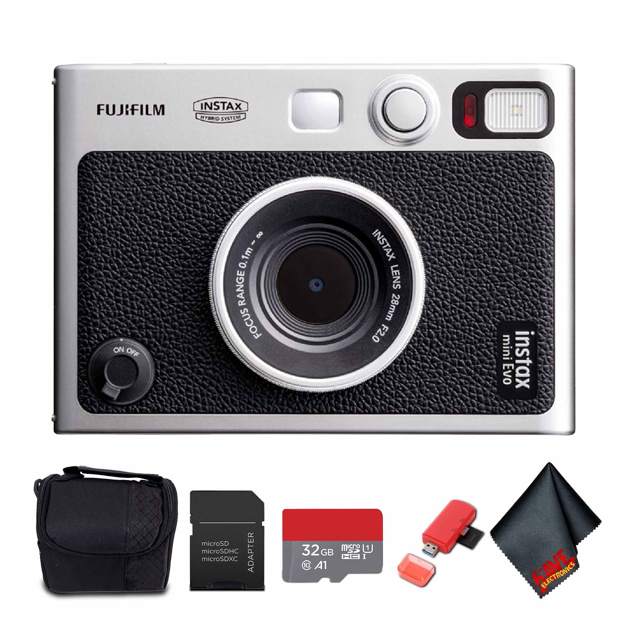 FUJIFILM INSTAX MINI EVO Hybrid Instant Camera (Black), MICRO SD TO SD ADAPTER
