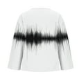 thumbnail image 4 of Linen Shirts for Women Long Sleeve Trendy V Neck T Shirts Plus Size Loose Tunic Fall Fashion Tops Summer Dressy Casual Woek Blouses Oversized Pull Over Gradient Graphic Tee Shirts Camisas Para Mujer, 4 of 5