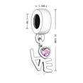 thumbnail image 1 of Colgante de plata de ley 925 Love Pink Dangle Charms Bracelet Charms Bead para hacer amuletos de mujer LingWen 8390615578837, 1 of 1