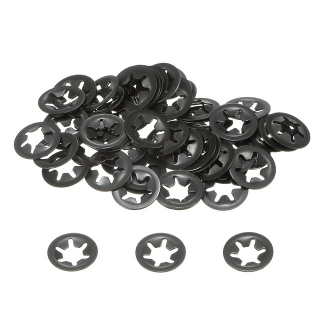 Unique Bargains 60 Pack Internal Tooth Star Lock Washers M5 Quick Speed Locking Washers, 65Mn Steel Starlock Push Nuts