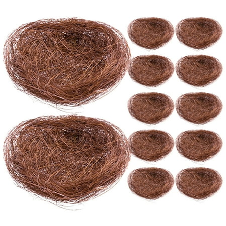Aloha 12pcs Artificial Bird Nest Decorative Bird Nest Garden Moss Landscape Decor