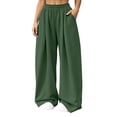 thumbnail image 2 of SYwaren Women Lounge Pants Casual Oversized Fall Comfortable Solid Elastic Waist Pocket Full Length Pants, 2 of 9