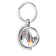 thumbnail image 1 of Zebra animal Rainbow color Rotating keychain Metal Keyring Holder, 1 of 2