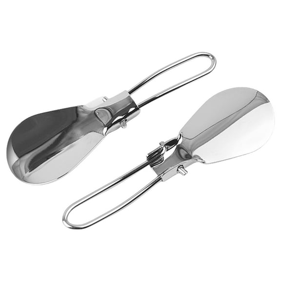 lixuesong 2Pcs Portable Foldable Shoehorn Stainless Steel Shoehorn Ergonomic Metal Shoe Horn Shoe Lifter for Various Boot