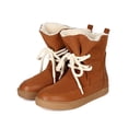 thumbnail image 5 of Bumper BH10 Women Mix Media Round Toe Shearling Fur Flat Bootie, 5 of 5