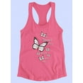 thumbnail image 3 of Summer Butterfly Love Racerback Tank Women -Image by Shutterstock, Female Medium, 3 of 4