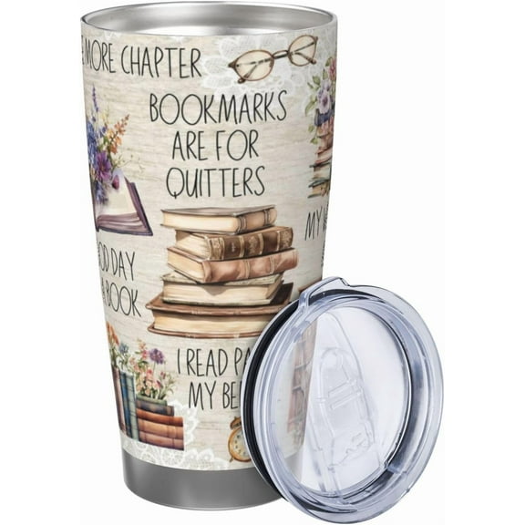 Reading Gifts for Women,Book Lover Coffee Tumbler Vacuum Insulated Stainless Steel Coffee Travel Mug Cup 20oz