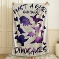 thumbnail image 4 of Just A Girl Who Loves Dinosaurs Throw Blanket Fannel Fleece Super Soft Funny Blanket Travel Throw Blanket for Bed Couch Sofa 40&nbsp;x&nbsp;30&nbsp;Inch&nbsp;for&nbsp;Baby, 4 of 6