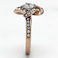thumbnail image 4 of Two-Tone IP Rose Gold Stainless Steel Ring with AAA Grade CZ in Clear for Women Clear Stone Color Style TK1166 Size 8, 4 of 4