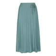 thumbnail image 3 of Aueoeo Womens Flowy Pleated Skirts A Line Elastic High Waisted Midi Skirt Bohemian Vintage Long Skirt Light Blue XL, 3 of 4