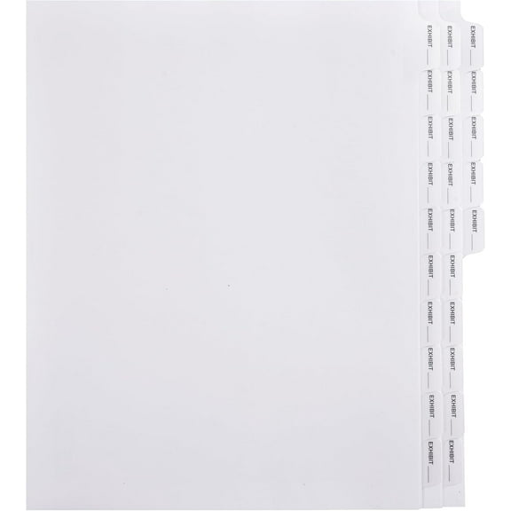 Side Fill in The Blank Exhibit Tabs