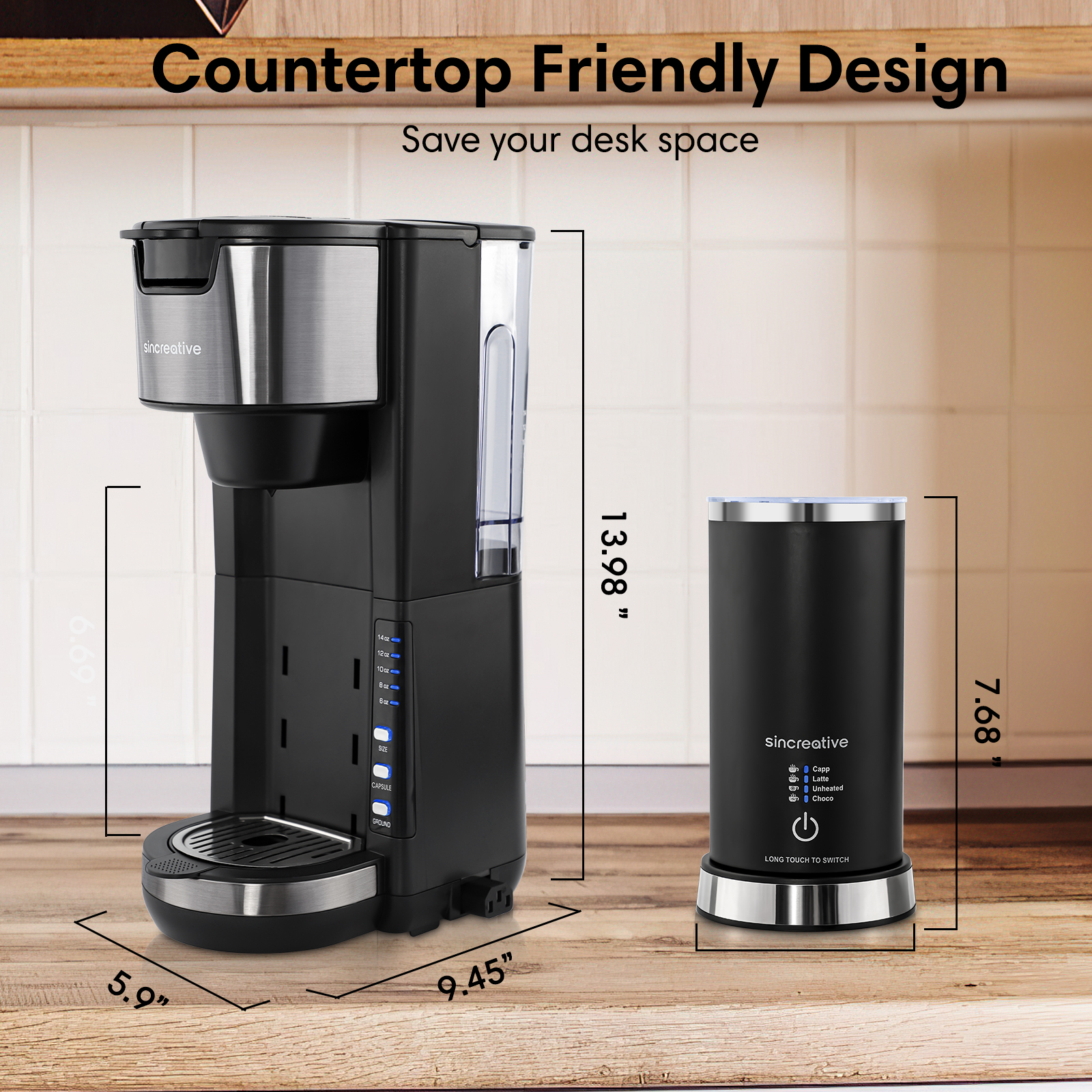 Buy Sincreative Single Serve Coffee Maker for K Cup Pods & Ground