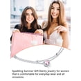 thumbnail image 5 of Silvora Birhstone Ankle Bracelets for Women 925 Sterling Silver Layered Waterproof Anklets Beaded Chain Heart Gemstone Summer Beach Trendy Jewelry Birthday/Mothers Gift, October, 5 of 5