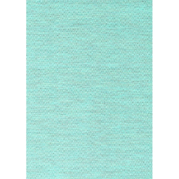 Ahgly Company Machine Washable Indoor Rectangle Solid Turquoise Blue Modern Area Rugs, 2' x 4'